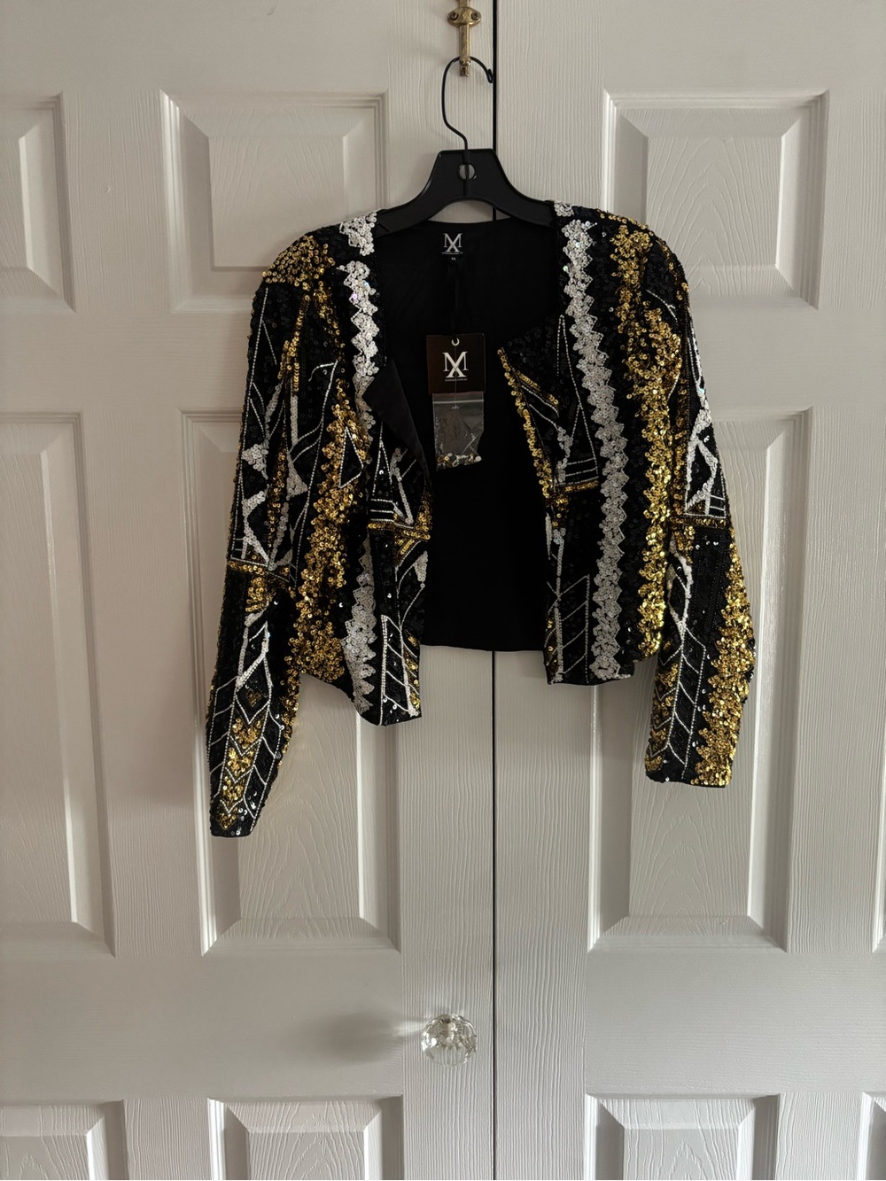 Black Jacket with Gold and Silver Sequins